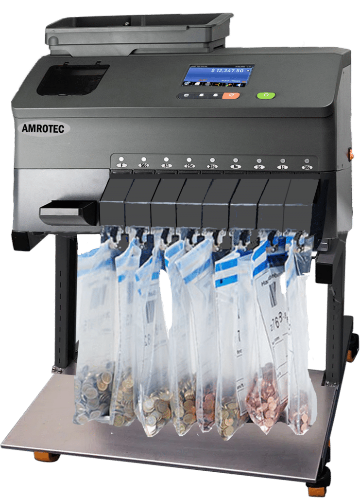 M9 Coin Sorter with Foreign coins processing in one-pass with US coins